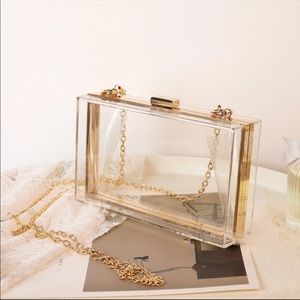 Luxury women’s transparent clutch purse